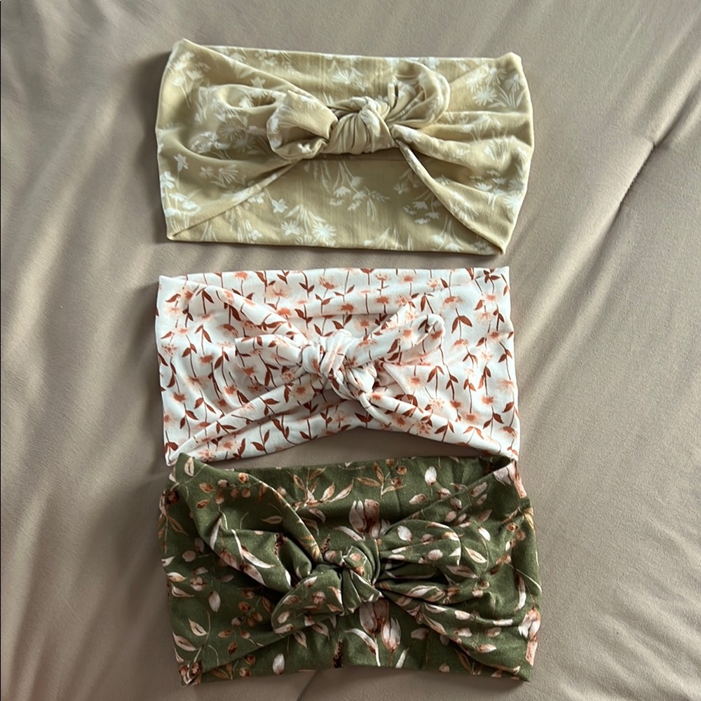 Floral Knotted Headbands - Set of 3